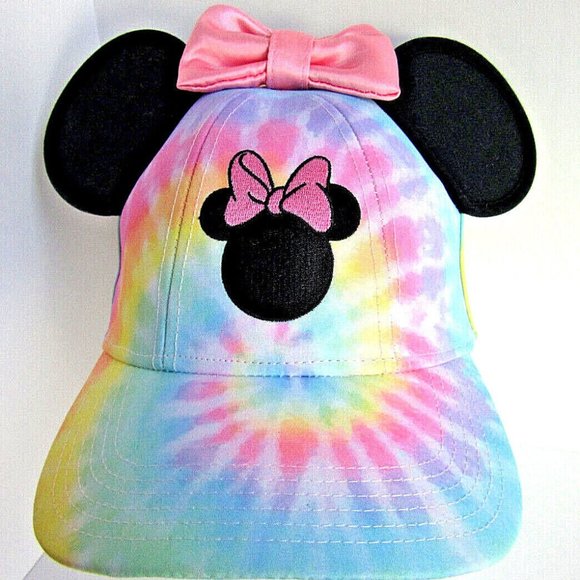 Disney Minnie Mouse Hat Tie Dye Cap Multi Color Snapback Limited Edition - Picture 1 of 11